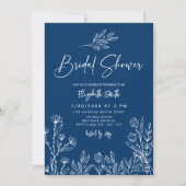 Midnight Blue Elegant modern Simple Vrijgezellenfe Kaart (Voorkant)