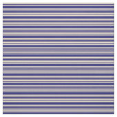 Midnight Blue en Beige Striped Pattern Stof (Swatch)