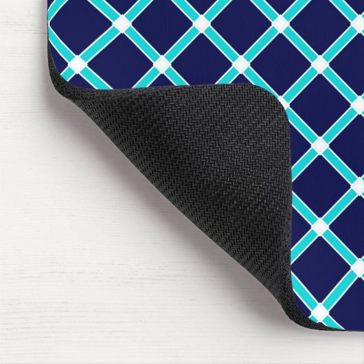 Midnight blue en Blauwgroen Pattern Mousepad Muismat (Hoek)