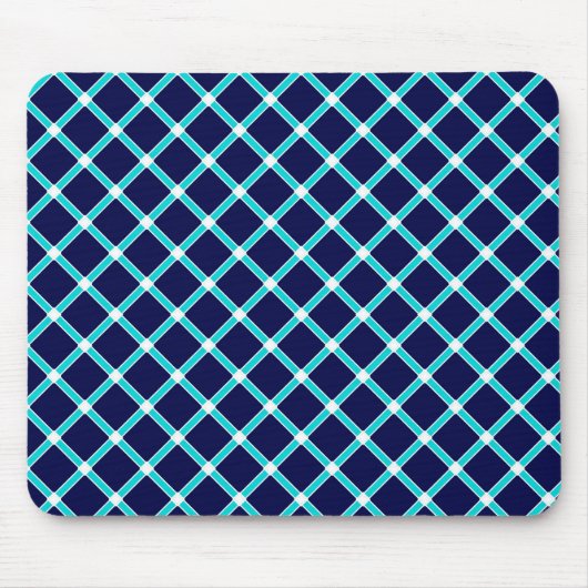Midnight blue en Blauwgroen Pattern Mousepad Muismat (Voorkant)