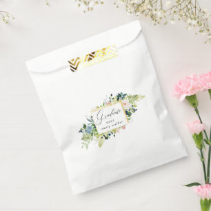 Midnight Blue en Blush Floral Afstuderen Bedankzakje