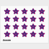 Midnight Blue en Bright Pink Dot Monogram Ster Sticker (Vel)