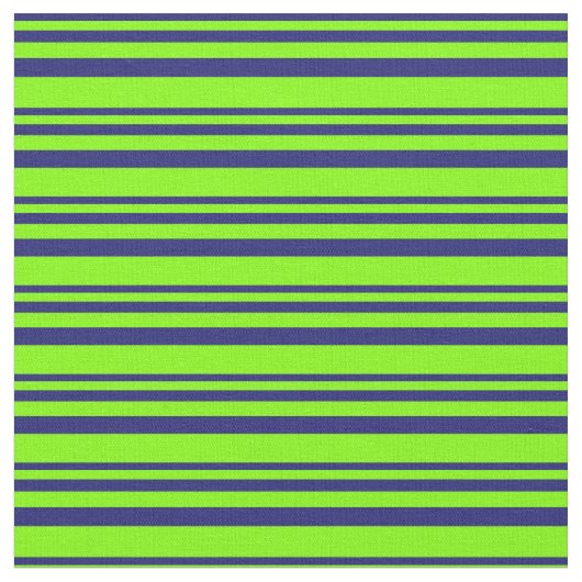 Midnight Blue en Chartreuse Lined/Striped Pattern Stof (Close Up)