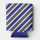 Midnight Blue en Dark Grey Stripes Blikjeskoeler (Achterkant)