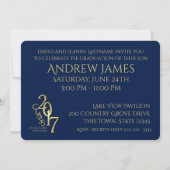 Midnight Blue en Gold 2017 Foto Afstuderen Kaart (Achterkant)