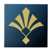 Midnight Blue en Gold Art Deco  Tegeltje (Voorkant)