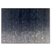 Midnight Blue en Gold Glitter Snijplank (Voorkant)