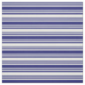 Midnight Blue en Mint Cream Lines Pattern Stof (Swatch)