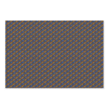 Midnight blue en oranje pauw-vederpatroon