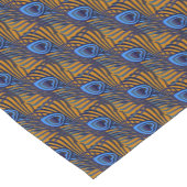 Midnight blue en oranje pauw-vederpatroon korte tafelloper (Hoek)