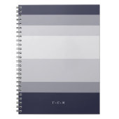 Midnight Blue en Roke Grey Colorblock Monogram Notitieboek (Voorkant)