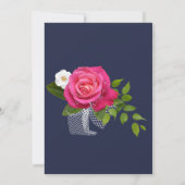 Midnight Blue en roze Rose Wedding Kaart (Achterkant)