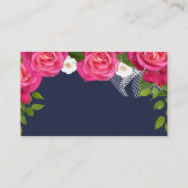 Midnight Blue en Roze Rozen - Bruiloft Website Informatiekaartje (Achterkant)