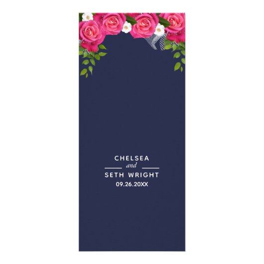 Midnight Blue en roze rozen - Menu (Voorkant)