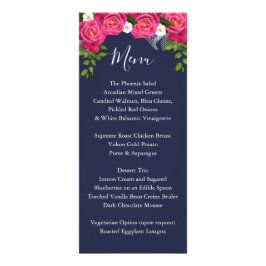 Midnight Blue en roze rozen - Menu