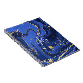 Midnight Blue en Silver Faux Glitter Agate Notitieboek (Rechterzijde)