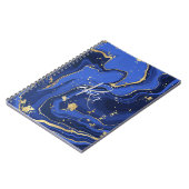 Midnight Blue en Silver Faux Glitter Agate Notitieboek (Linkerzijde)