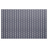 Midnight Blue en White Anchor Pattern Stof (Fat Quarter)