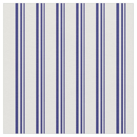Midnight Blue en White Colored Lines Stof (Close Up)