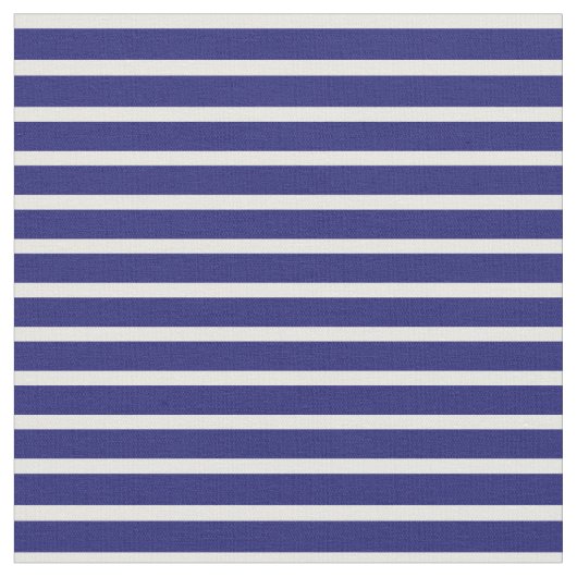 Midnight Blue en White Colored Stripes Stof (Close Up)