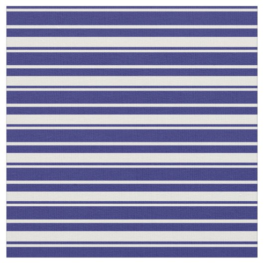 Midnight Blue en White Colour Lines Pattern Stof (Close Up)