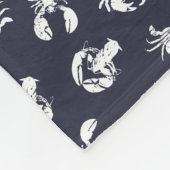 Midnight Blue en White Crab en Lobster Cosy Fleece Deken (Hoek)