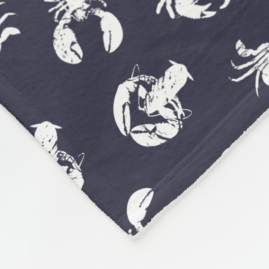 Midnight Blue en White Crab en Lobster Cosy Fleece Deken (Hoek)