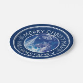 Midnight Blue en White Enchanted Kerstmis Papieren Bordje (Gekanteld)