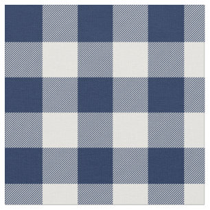 Midnight Blue en White Gingham Pset Stof