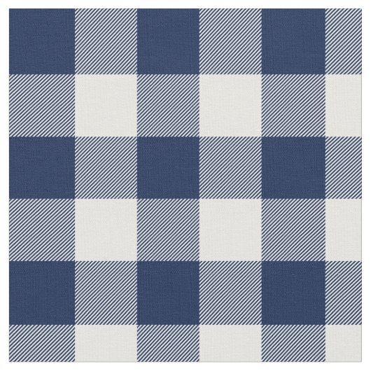 Midnight Blue en White Gingham Pset Stof (Close Up)