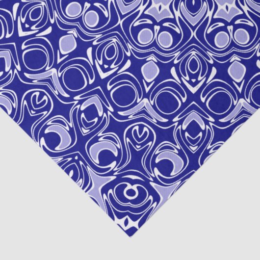 Midnight Blue en White Mandala Patroon Tissuepapier (Detail)