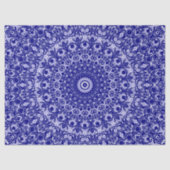 Midnight Blue en White Mandala Patroon Tissuepapier (Voorkant)
