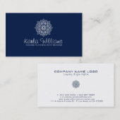 Midnight Blue en White Mandala Visitekaartje (Voorkant / Achterkant)