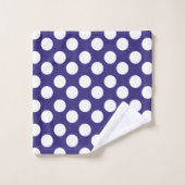 Midnight Blue en White Polka Dot Bath Towel Set Bad Handdoek (Wasdoekje)