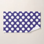 Midnight Blue en White Polka Dot Bath Towel Set Bad Handdoek (Handdoek)