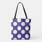 Midnight Blue en White Polka Dot Tas (Achterkant)