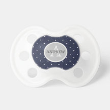 Midnight Blue en White Stars patroon Monogramed