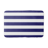 Midnight Blue en White Striped Bath Mat (Voorkant)