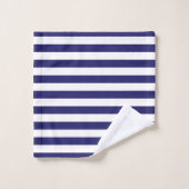 Midnight Blue en White Striped Bath Towel Set Bad Handdoek (Wasdoekje)