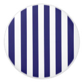Midnight Blue en White Striped Ceramic Knob Keramische Knop (Voorkant)