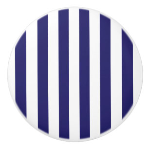 Midnight Blue en White Striped Ceramic Knob Keramische Knop
