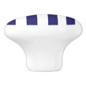 Midnight Blue en White Striped Ceramic Knob Keramische Knop (Zijkant)