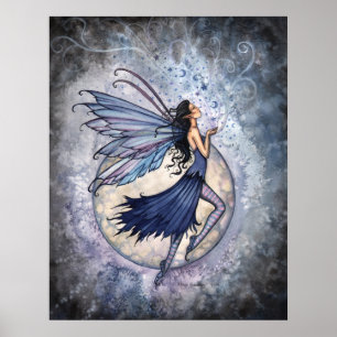 Midnight Blue Fairy Poster van Molly Harrison