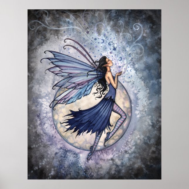Midnight Blue Fairy Poster van Molly Harrison (Voorkant)