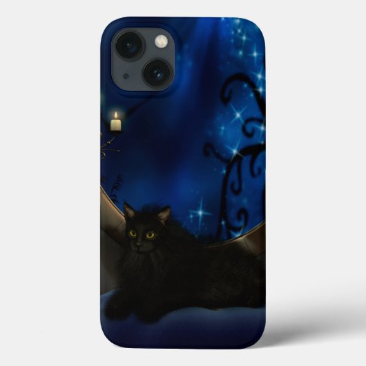 Midnight Blue Fantasy Cat Case-Mate iPhone Case (Achterkant)