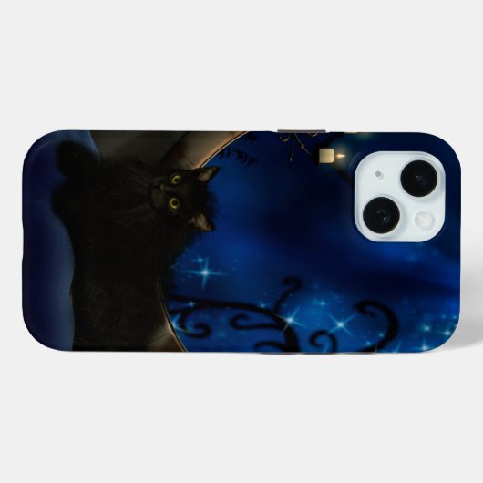 Midnight Blue Fantasy Cat Case-Mate iPhone Case (Achterkant (horizontaal))