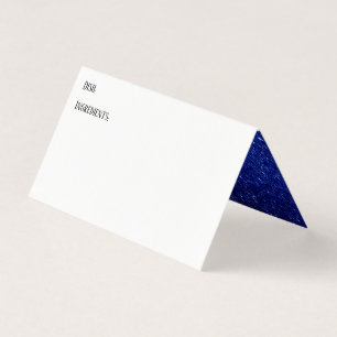 Midnight Blue Faux Glitter Accent Recipe Kaart Visitekaartje