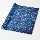 Midnight Blue Faux Glitter Ontwerp Cadeaupapier (Uitgerold)