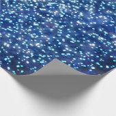 Midnight Blue Faux Glitter Ontwerp Cadeaupapier (Hoek)
