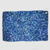 Midnight Blue Faux Glitter Ontwerp Golfhanddoek (Horizontaal)